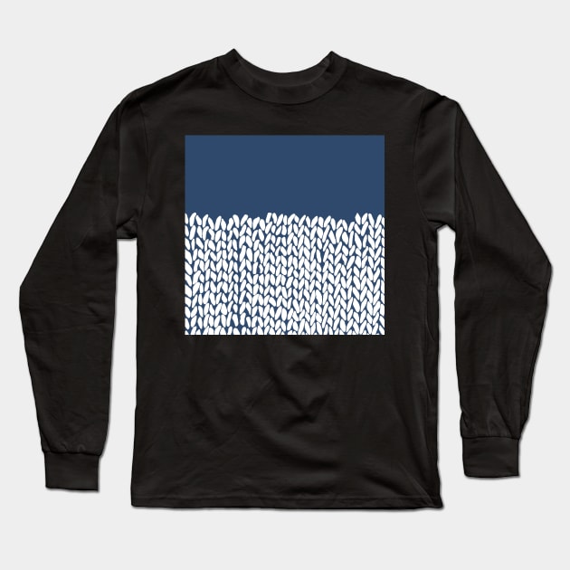 Half Knit Navy Long Sleeve T-Shirt by ProjectM